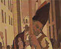 Detailf from wood inlay scene in Cathedral
