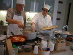 Boiling gnocchi at the Sorrento Cooking School