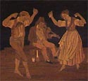 Detail of dancers from an inlaid piece of furniture