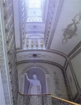 Main staircase with statue of Victory sculpted in 19th C 