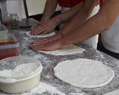 Pizza making dough