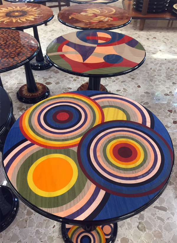 Inlaid tables from Sorento