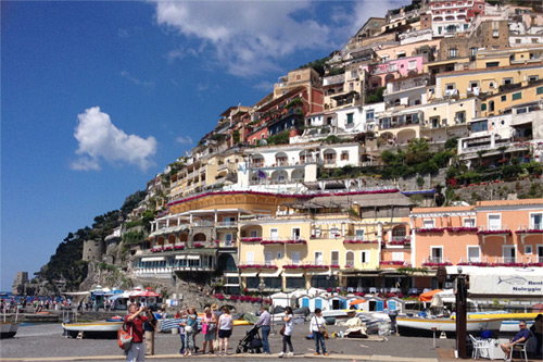 Dinner at sunset in Positano